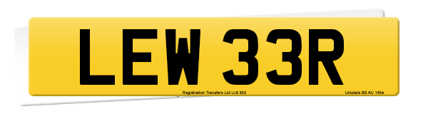 Registration number LEW 33R